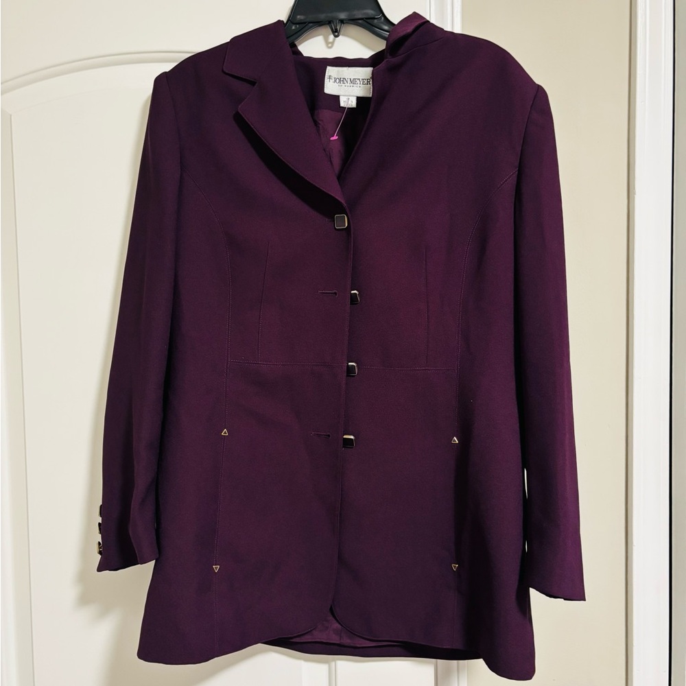 JOHN MEYER OF NORWICH, Women's Purple Blazer Jacket, Size 12